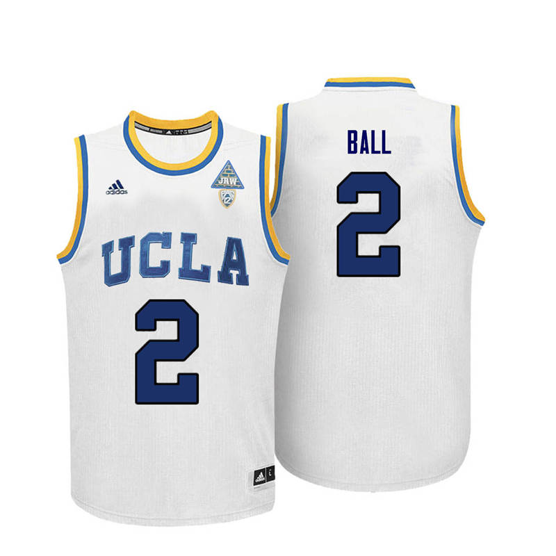 Men UCLA Bruins #2 Lonzo Ball College Basketball Jerseys-White - Click Image to Close